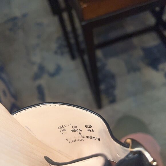 COACH BLEEKER SLIDE SUEDE SANDALS BLACK COLOR SIZE 9 EXCELLENT COMFORTABLE - Picture 4 of 6